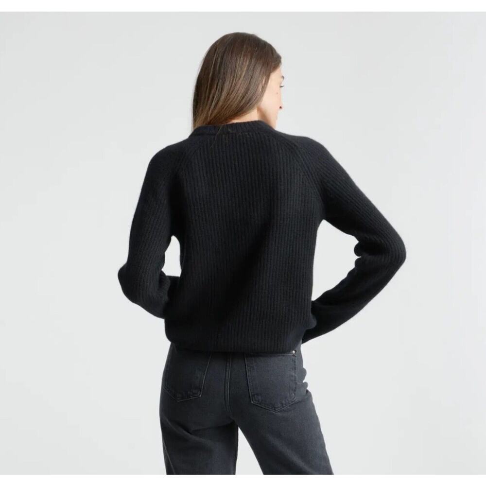 NWT Quince Mongolian Cashmere Fisherman Crewneck Sweater Womens XS Pullover 3347 - Picture 2 of 9